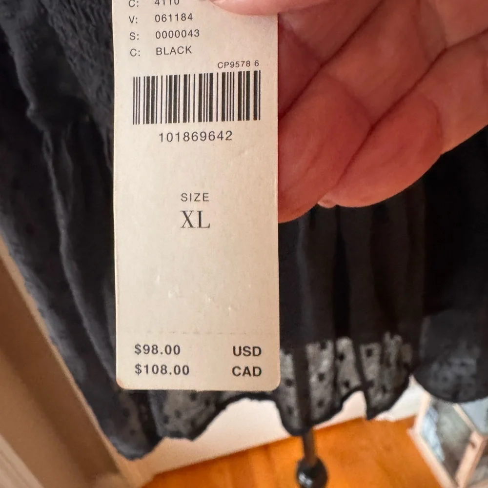 Anthropologie Peplum Black Blouse size X-Large NWT - Picture 9 of 12